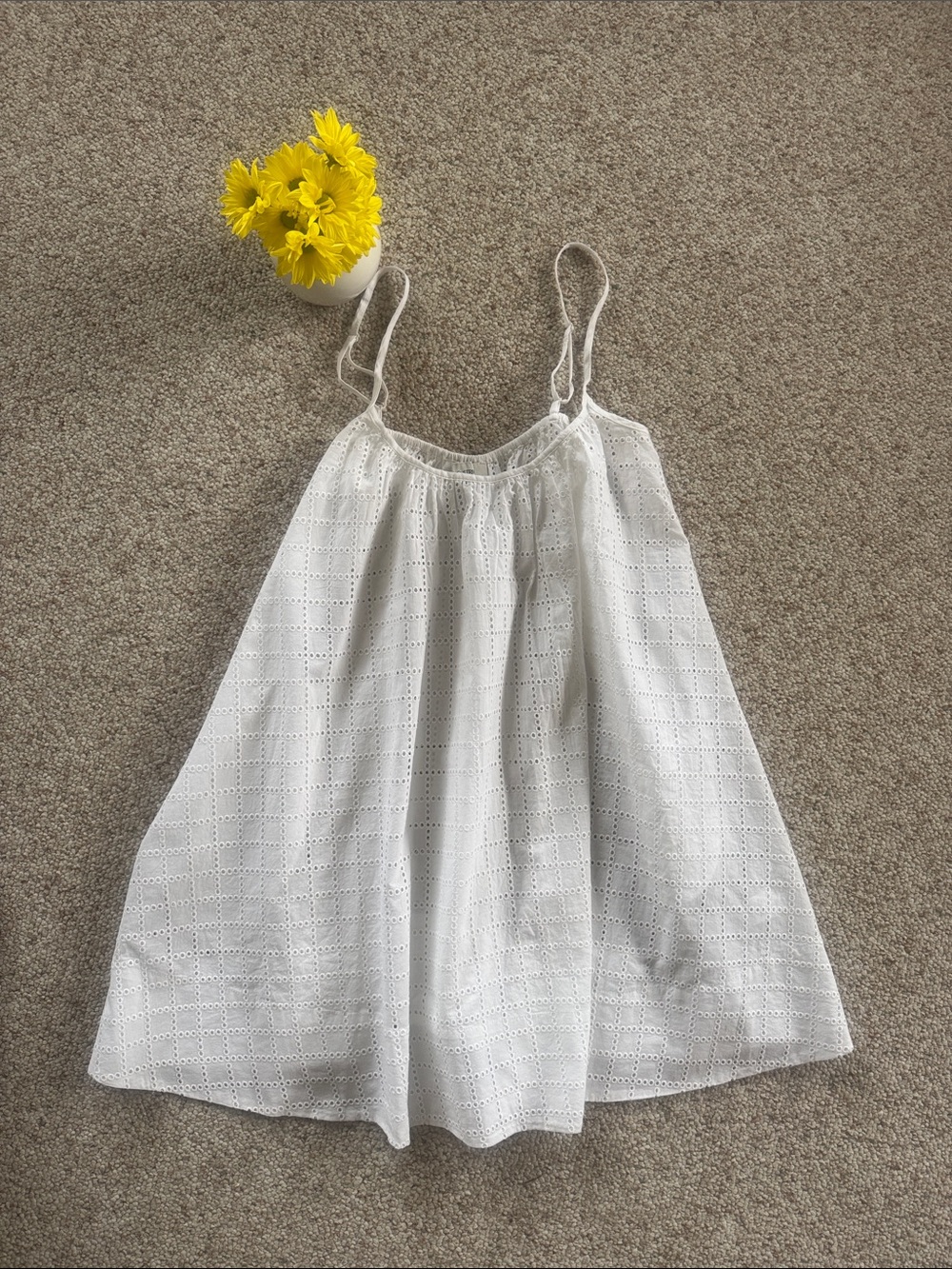 SOLID & STRIPED Lindsey dress White Eyelet optic white.